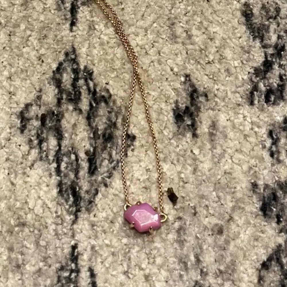 Kendra Scott Pink Abalone Rose Gold Necklace
